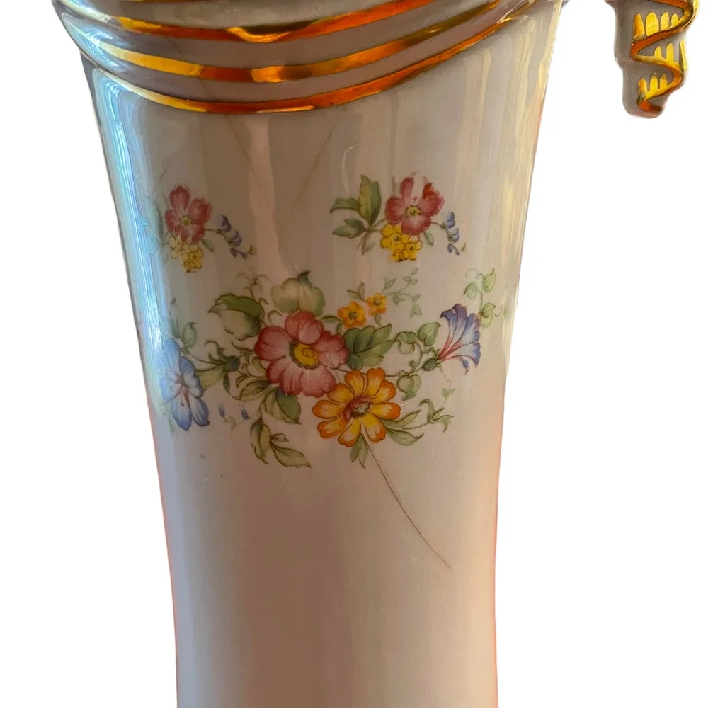Vintage C D Peacock Anniversary Vase‎ P133 Blue Floral 10